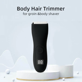1 комплект електрически подстригване на косми в слабините, бръснач за грижа за тялото, black за мъже, водоустойчиви ножици за мокро/сухо подстригване на мъжко лице, брадата