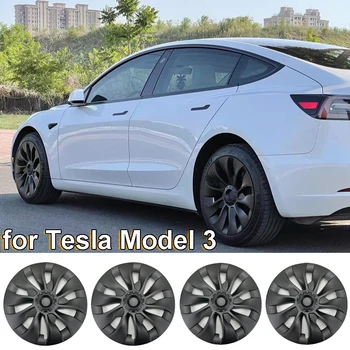 За Tesla Model 3 2023 Шапки Ступиц На Колелата За Подмяна На Автомобилни Характеристики 18 Цолови Шапки Ступиц Колела Model3 Аксесоари За Пълно Покритие На Джантата