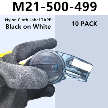 10 БР. Съвместим Лента Касета M21-500-499 Черен цвят на бял найлонов Плат За принтер Брейди BMP21, BMP21-PLUS Labeller Printer
