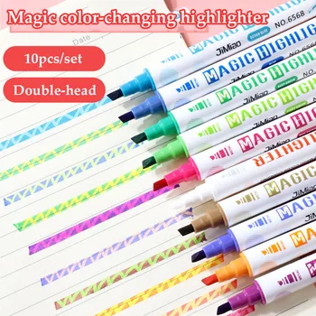 10 цвята / кутия, Бицепс Маркерная дръжка Kawaii Magic, Като цвят, Стираемые Маркери, Рисуване на графити, Канцеларски материали