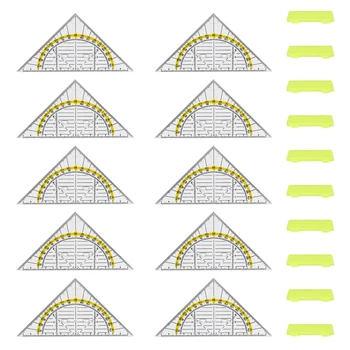 10шт Гъвкав С Мултифункционален Прозрачен Дизайнерски Геометрична Триъгълник Измервателен инструмент за рисуване на Ученици Линия
