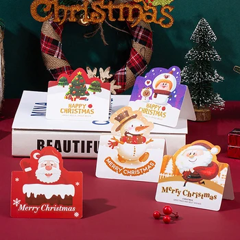 10шт Коледни Картички Kawai Дядо Коледа е Коледна Картичка за Коледен Подарък Поздравителна Картичка 2024 Децата на Студентите Подаръци За Партита