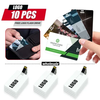 10ШТ Отпечатване на Изображение Избор на Лого 4 GB 32 GB USB Флаш памет 8 GB 16 GB Кредитна Карта Стик на Марката във Формата На USB Memory Stick