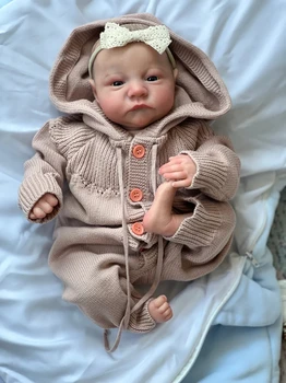 19-инчов Готова Кукла Reborn Baby Doll Levi Буден Размер на Новородено Бебе 3D Картина На Кожата С Видими Венами са подбрани Художествена Кукла Ръчно изработени