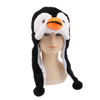 1БР Мультяшное Животно Пингвин Талисман Плюшен Топла Шапка е по-топла Мультяшного Животински Пингвин Талисман Плюшен Топла Шапка е по-топла Шапка