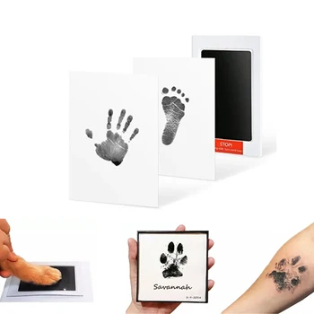 1БР Супер голямо домашно куче, Котка Отпечатък от детска ръка Безконтактен штемпельный бележник Нетоксични мастила за набиране на следи от ръце със собствените си ръце, без елементарно