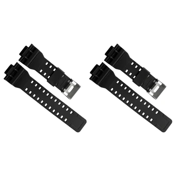 2 сменяеми каишка от естествена смола за часовници G-Shock GD120/GA-100/GA-110/GA-100C (черен)