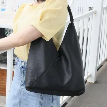 2023 нова дамска чанта от телешка кожа на първия слой с едно рамо, кожена мека кожена дамски ежедневни чанта за майката на средна възраст