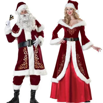 2023 Нова коледна дрехи с дълги ръкави, удебелена облекло на Дядо Коледа, дрехи за възрастни, облекла за партита