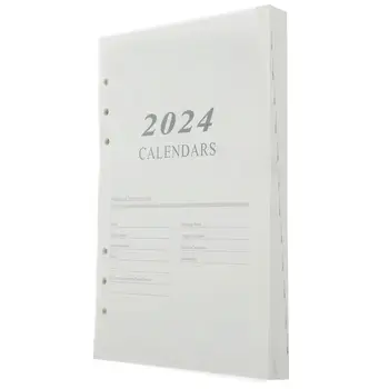 2024 Английски език в дневния ред на Страница на книгата Планер формат А5 Бележник е Празен календар Деликатен година Хартия за бележник Седмичник Ежемесячник Офис 2023/24