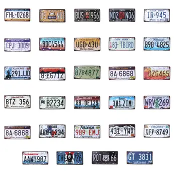 2024 Новият Американски Автомобилен Регистрационен Номер Метален Знак Реколта Табела Лидице Знак Стенен Интериор За Бар Пъб Табела Занаят Номер Плакат На Поръчка