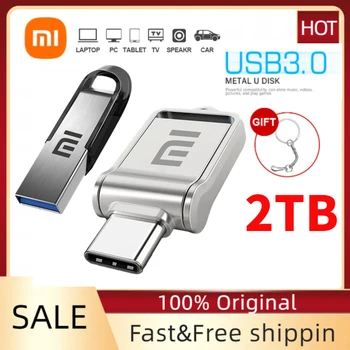 2024 ТОП Xiaomi Оригинален Диск U Високоскоростна Флаш-Памет U USB Флаш Устройство 3.1 Портативни SSD диск 1 TB И 2 TB За Преносим Компютър Телевизор Телефон PC
