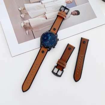 22 мм Кожена Каишка за часовник Huawei Watch GT GT2 GT 3 Pro 46 мм Мъжки/Женски Взаимозаменяеми Гривна за Samsung Watch 3/Gear S3 Band