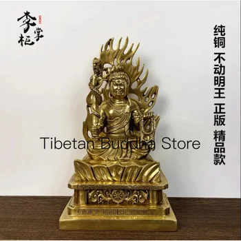 22 см Фиксирана статуя на Краля на Буда, изработени от Чиста Мед, Месинг Неподвижен Бодхисатва в Тантрическом canon тибетския будизъм