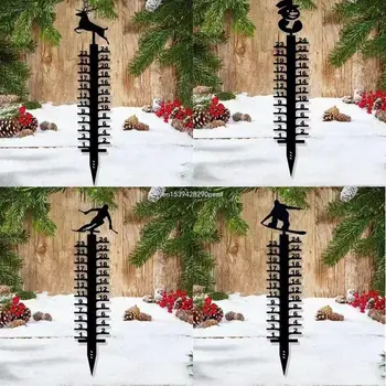 24-инчов сензор сняг във формата на снежинки, ръчна работа, метал двор, градина колове