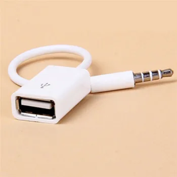 3,5 мм Plug AUX Аудио Жак за USB 2.0 Женски конвертор Кабел кабел авто MP3
