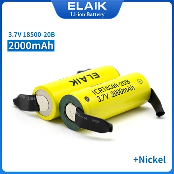 3,7 Акумулаторна Батерия ICR18500-20B 2000 mah Акумулаторна Литиево-йонна батерия + Рана от никел