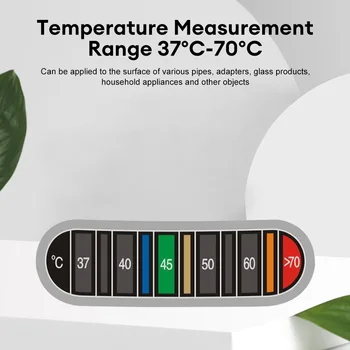 37-70 ℃ Преносим Водоустойчив Термометър Термометър с променящите се цветове, стикери за измерване на температурата на чаши, кана