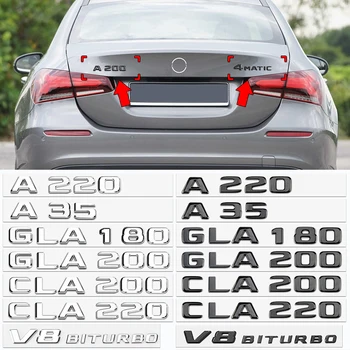 3D ABS Емблема на Задния Багажник на Автомобил Икона A180 A200 GLA200 CLA220 A35 GLA45 V8 двигател V12 BITURBO Стикер С Логото На Mercedes AMG Аксесоари