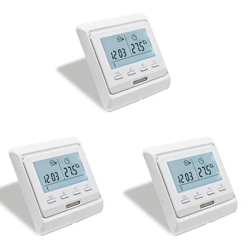 3X 16A 230V LCD програмируеми топло с подово отопление Стаен термостат Терморегулятор Регулатор на температурата Ръчен, Механичен