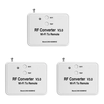 3X Wifi дистанционно управление на преобразувател на радиочестоти Rf Wifi дистанционно управление 240-930Mhz за гаражни врати Smart Home