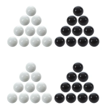 40 бр. стъклени мъниста 16 мм, стъклени топчета за декорация, цветни Хапки, играчка Черно-бяла