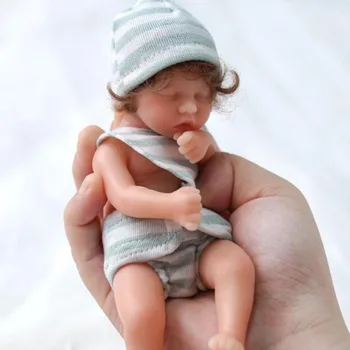 6 Инча 15 см Кукли Bebes Reborn Силикон За Цялото Тяло, Спящи Близнаци, Реалистична Мини-Кукла Реборн, Удивляющая Деца, Антистрес