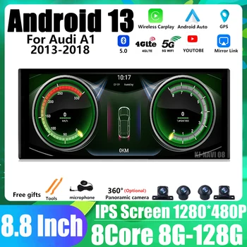Android 13 За Audi A1 2013-2018 Автомобилна Мултимедийна Стерео Google WIFI 4G СИМ IPS Сензорен Екран, GPS Navi Безжичен Carplay