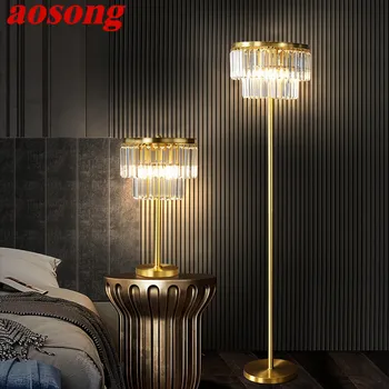 AOSONG Скандинавски Месинг под лампа Модерна Луксозна Кристален Спалня и Хол в близост До с мека мебел и Led лампа