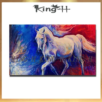 Arte decorativo hecho a mano Animal color indio caballo pintura al óleo en lienzo sala de estar decoración del hogar pinturas de