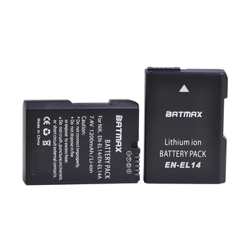 Batmax 2 елемента EN-EL14 EN-EL14A Батерия за фотоапарат с кутия за Nikon D3100 D3200 D3300 D3400 D3500 D5600 D5100 D5200 P7000 P7800