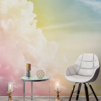 beibehang Потребителски скандинавските цветни фантазийные облак стая за момичета прости модерни тапети за хола спалня ТЕЛЕВИЗИЯ фон тапети за стени