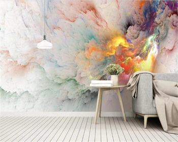 beibehang Потребителски супер копринено тапети papel de parede модерен изчистен скандинавски абстрактни цветни облачен мурал ТЕЛЕВИЗИЯ фон на стената