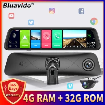 Bluavido 4G RAM Smart Android 8.1 Кола и Огледален видео Рекордер GPS Навигация HD 1080P Dvr Камера ADAS 32G ROM Добави Оригиналната Скоба