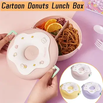 Cartoony обяд-бокс Bento за деца Запечатан контейнер за плодове за момичета и момчета деца с 3 отделения