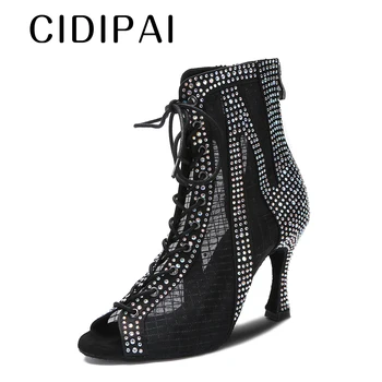 CIDIPAI/ Черно-Танцови Обувки; Дамски Обувки За Латино танци с Мрежа Подметка; Обувки За Балните танци; Обувки за Салса И Танго
