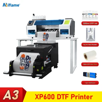 DTF-принтер формат А3 с две печатающими глави XP600 DTF принтер за печат върху фолио 30-см машина за печат на тениски с прахово встряхивателем