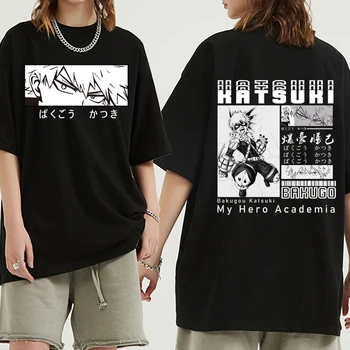 Harajuku Аниме My Hero Academia Тениска С Принтом С Принтом С Къс ръкав За Мъже И Жени Аниме Eyes Bakugou Katsuki Риза
