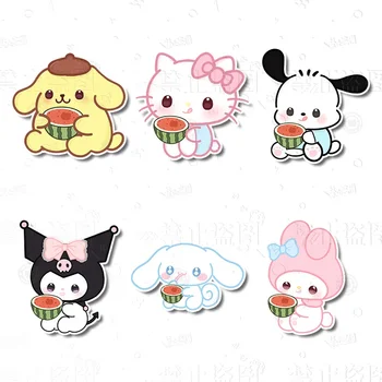 Hello Kitty Kuromi Sanrio Брошка Cinnamoroll Аниме Kawai Сладък Карикатура Креативна Акрилна Емблемата На Нови Игли Икона Подарък Аксесоари