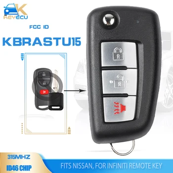 KEYECU KBRASTU15 Обновен ключ за Nissan, за Infiniti 315 Mhz ID46 Дистанционно ключодържател с бесключевым достъп