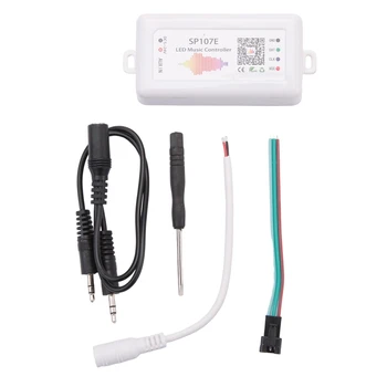 Led контролер SP107E Bluetooth Smart APP WS2811/2812B, Led лента с потъмняване, Музикален контролер