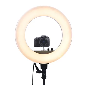 Led околовръстен лампа за студийната камера CY-R50L с регулируема яркост, лампа за снимки и видео на телефона с штативами, околовръстен лампа за селфи-стик, стойка за телефона