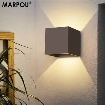 MARPOU Led монтиран на стената Лампа Външен / Вътрешен 6 W Ac 90-260 Водоустойчив IP 65 Повърхностен Монтаж Led Стенен Светлина Нагоре и Надолу по Верандата Градина
