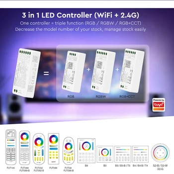 Miboxer 3 в 1 WIFI + 2,4 G led контролер RGB / RGBW / RGBCCT SASHA WIFI контролер FUT037W +
