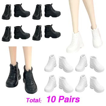 NK 10 Двойки Черно-Бели Обувки, Модерни Спортни Маратонки За Барби Кукли, Аксесоари, Благородна Детска Играчка 