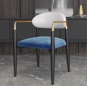 Nordic Light, Луксозен, висококачествен, ютия, маса за Хранене и стол за дълго сядане, Домашен стол, Тоалетен стол