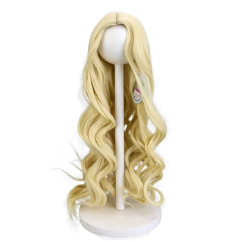 Nww 18-цолови американски кукла с дълга и къдрава руса коса от высокотемпературного влакна, подходящи за коса за момичета дължина 26-28 см