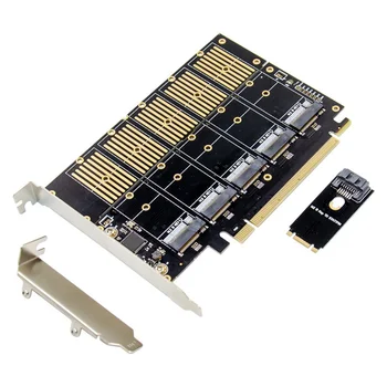 PCIe X16 M. 2 Key B Карта-адаптер NVMe SSD M. 2 NGFF за SATA-ⅲ Карта-адаптер SSD NGFF Разширяване на SSD