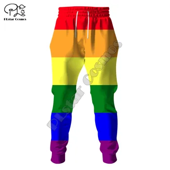 PLstar Cosmos Гомосексуальная любов Дъгата флаг Мъжки Ежедневни панталони с 3D принтом, Нова градинска мода, Есен свободни Спортни панталони R28