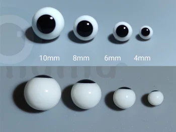 Qbaby 16 мм, Меки Керамични Кукла Имитация на Очната Ябълка 6/10/14 мм Кукла OB11 Черно Стъкло Очната Ябълка Глинена Кукла САМ Може да се Превърне Имитационный на Очите